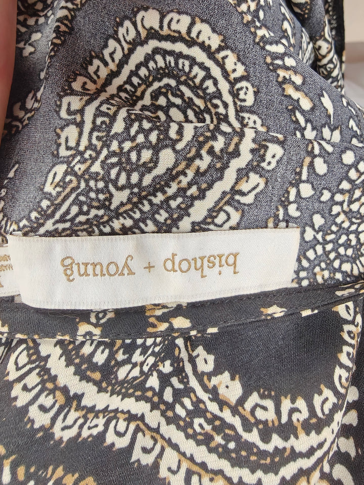 Women’s Bishop + Young Paisley Maxi Dress Black Cream Size L