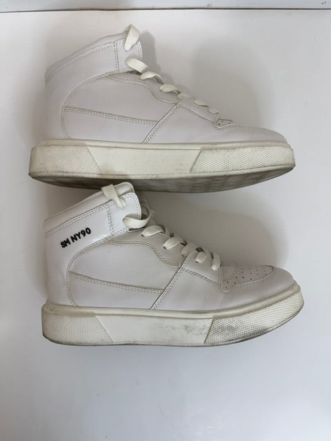 Steve Madden SM NY90 High Top Sneakers White Black Sz10
