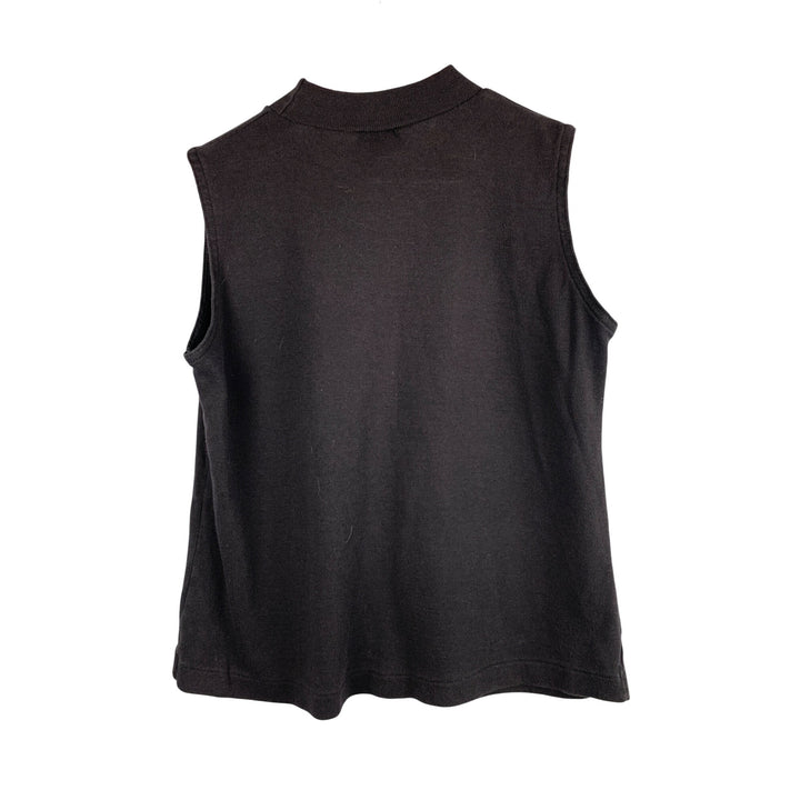 Lands End Sleeveless Black Cotton Top Size S