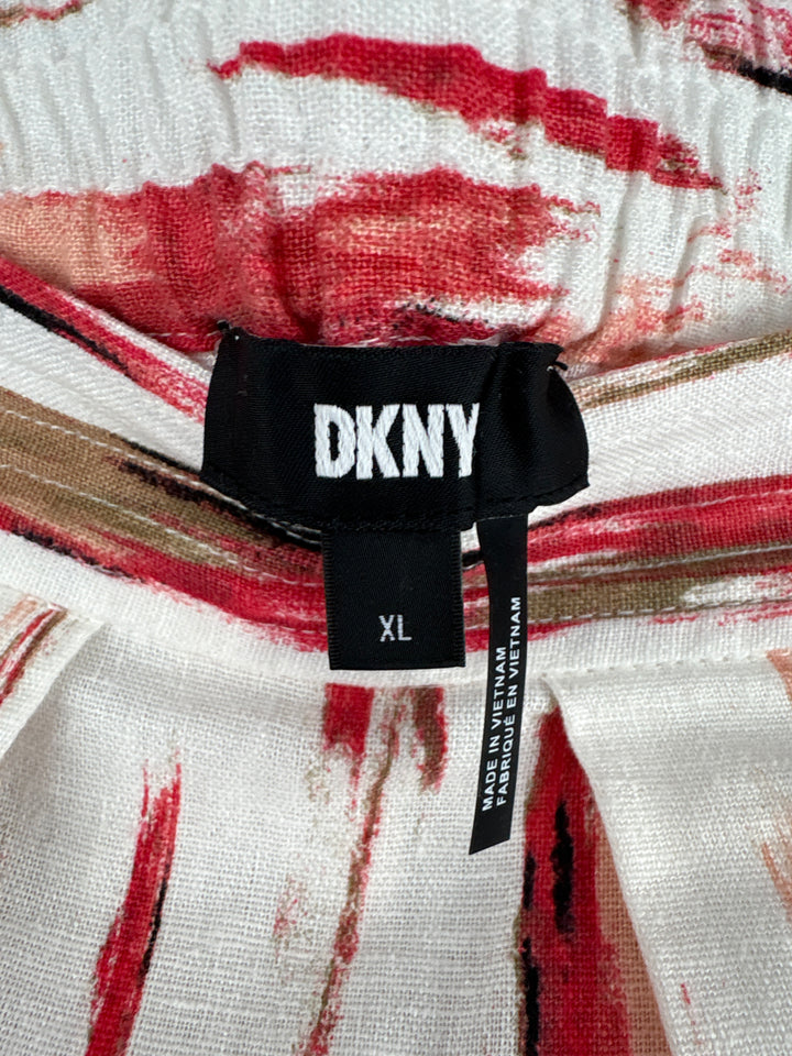 Women’s DKNY XL White Multicolored Patterned Skirt Set