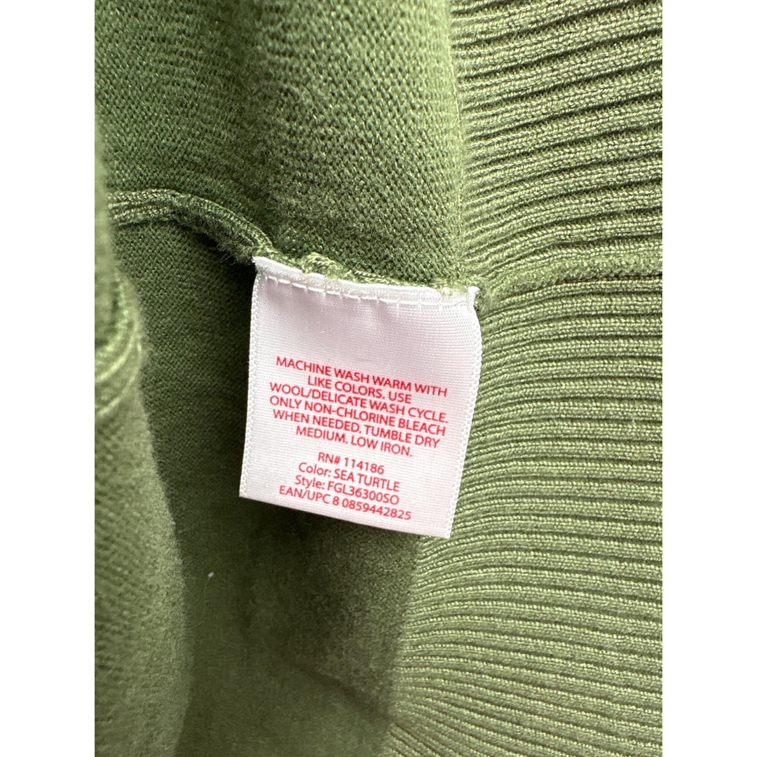Faded Glory Womens Open-Front Green Cardigan Sweater S Rayon/Polyester