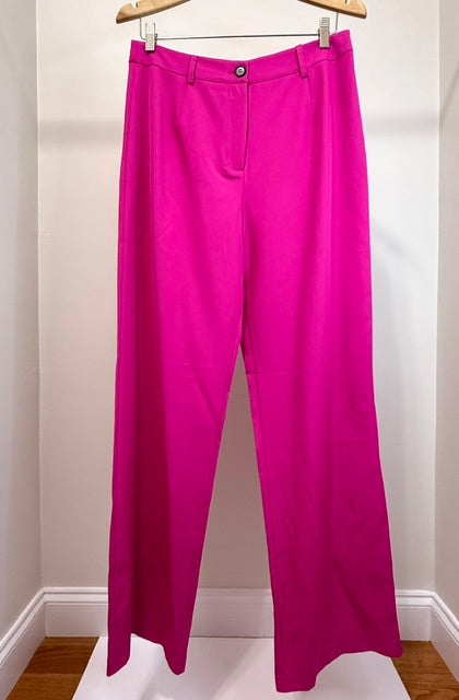 Finesse Hot Pink Feather‑Cuff Suit Set SzXL(14-16)  NWOT