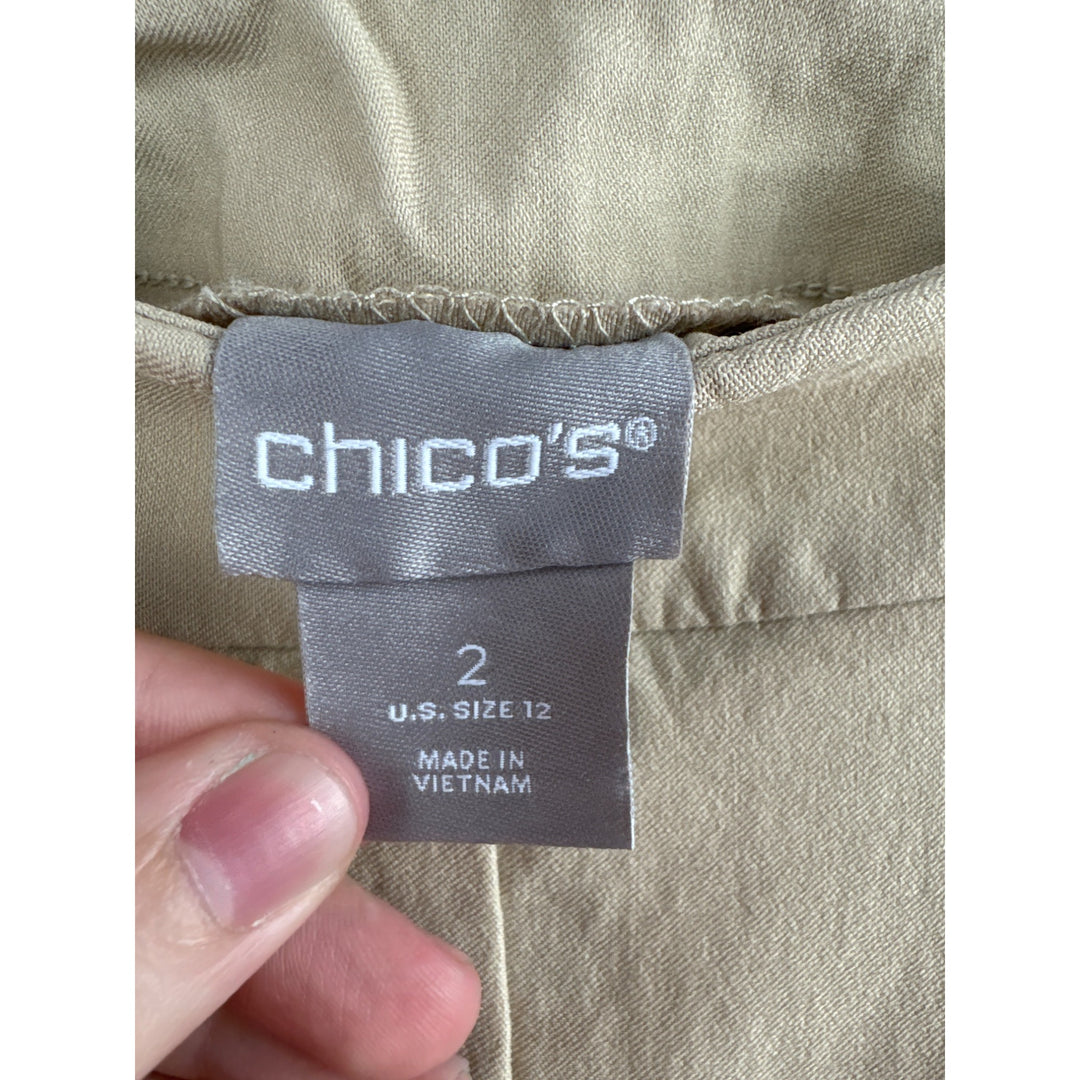 Chicos Womens Beige Ankle Pants Size 12