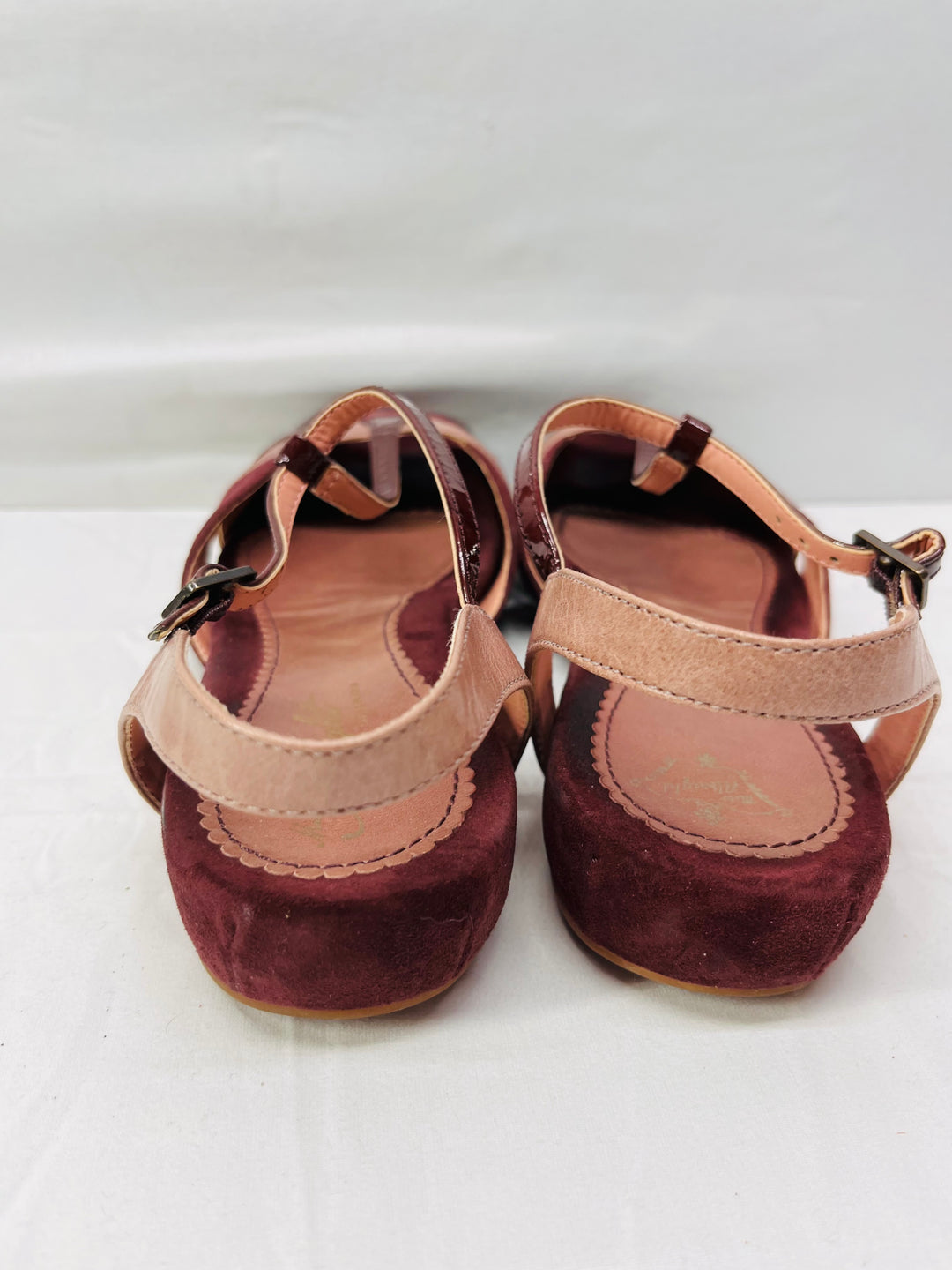 Miss Albright Lavender Leather Sandals Women's Strappy Buckle Casual Shoes Size 8.5