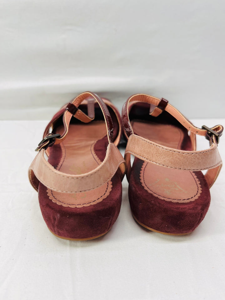 Miss Albright Lavender Leather Sandals Women's Strappy Buckle Casual Shoes Size 8.5