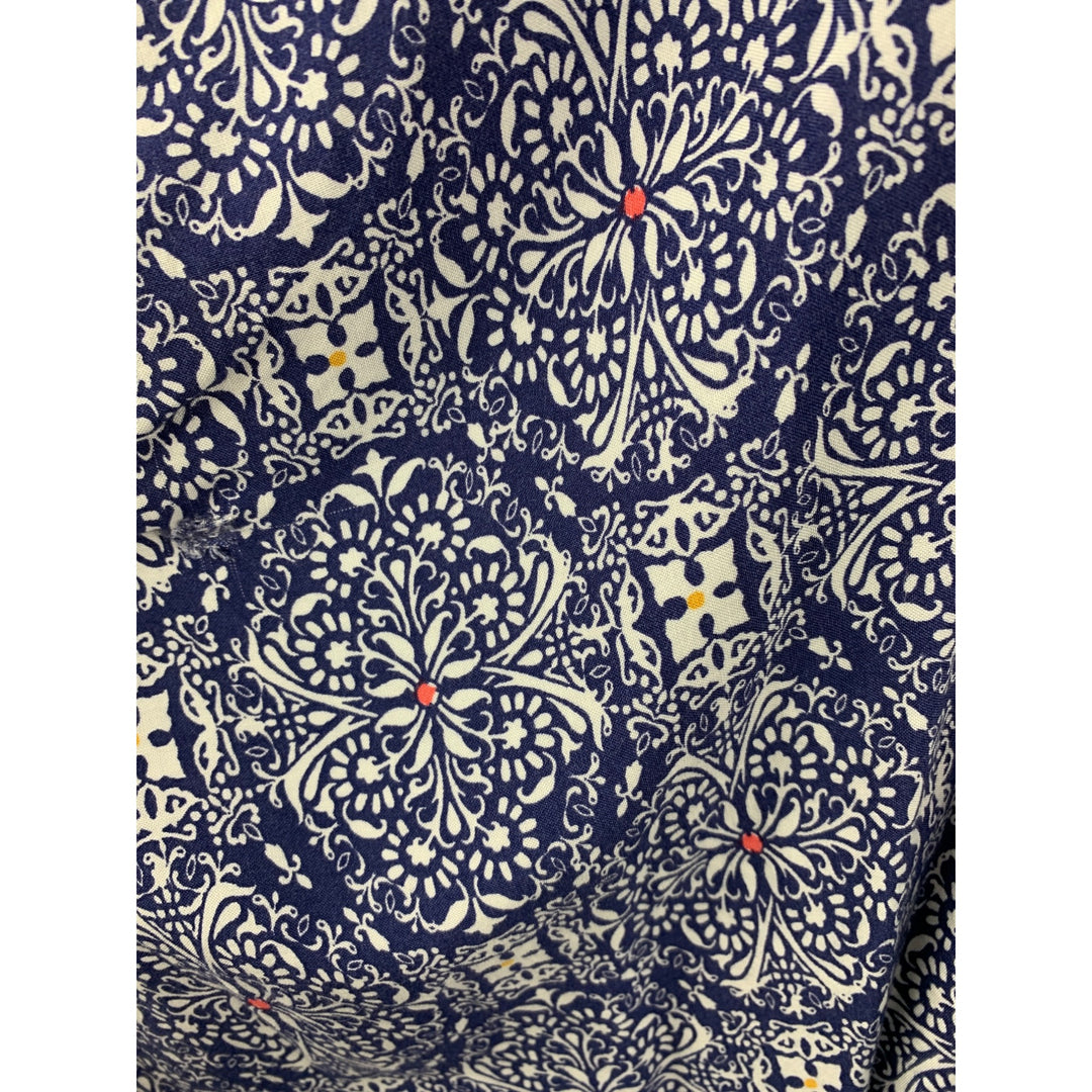 Torrid Womens Kimono Cardigan 2/3 Boho Chic Rayon Blue & White Floral Pattern