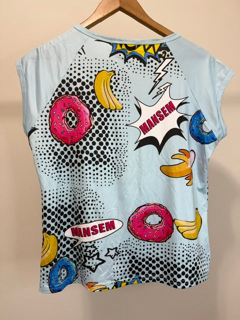 CBR Donut Print Pajama Set Lounge Shorts Sleepwear XL NWT