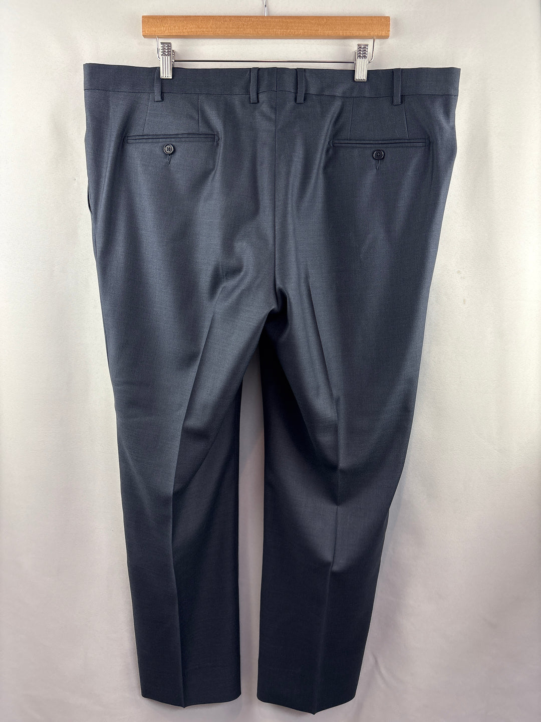 Men’s Santorelli Size 44 Blue Pleated Wool Dress Pants
