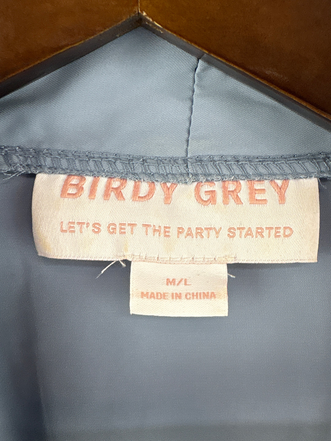 Women’s Birdy Grey M/L Misty Blue Short Sleeve Robe