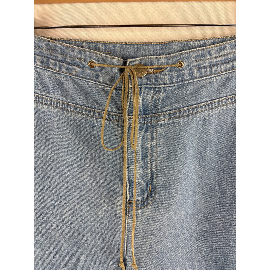Womens GNW Light Blue Denim Pants Size 10 Cotton Drawstring Waist