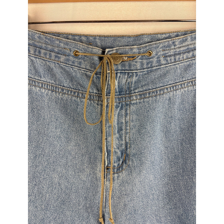 Womens GNW Light Blue Denim Pants Size 10 Cotton Drawstring Waist