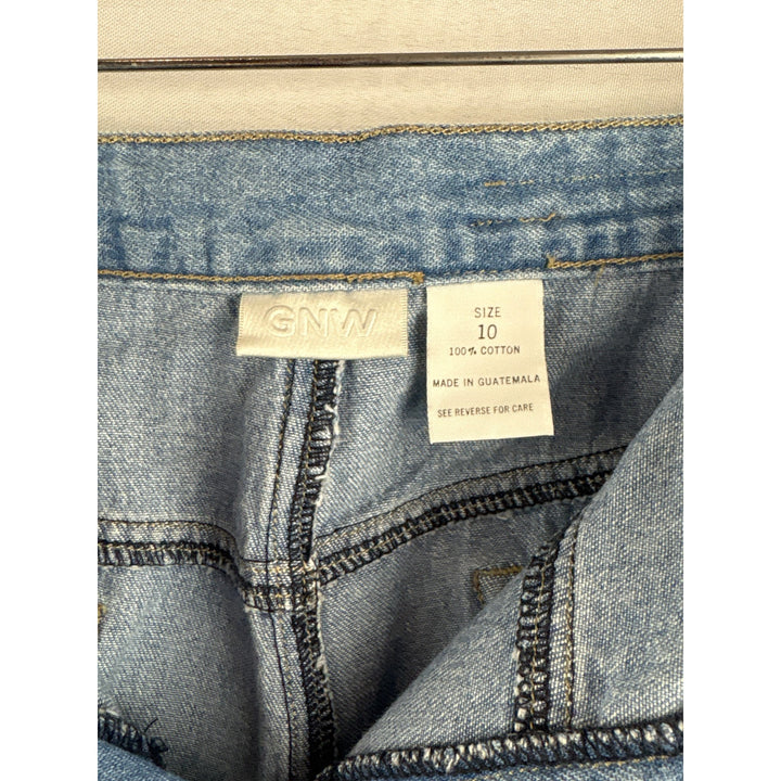 Womens GNW Light Blue Denim Pants Size 10 Cotton Drawstring Waist