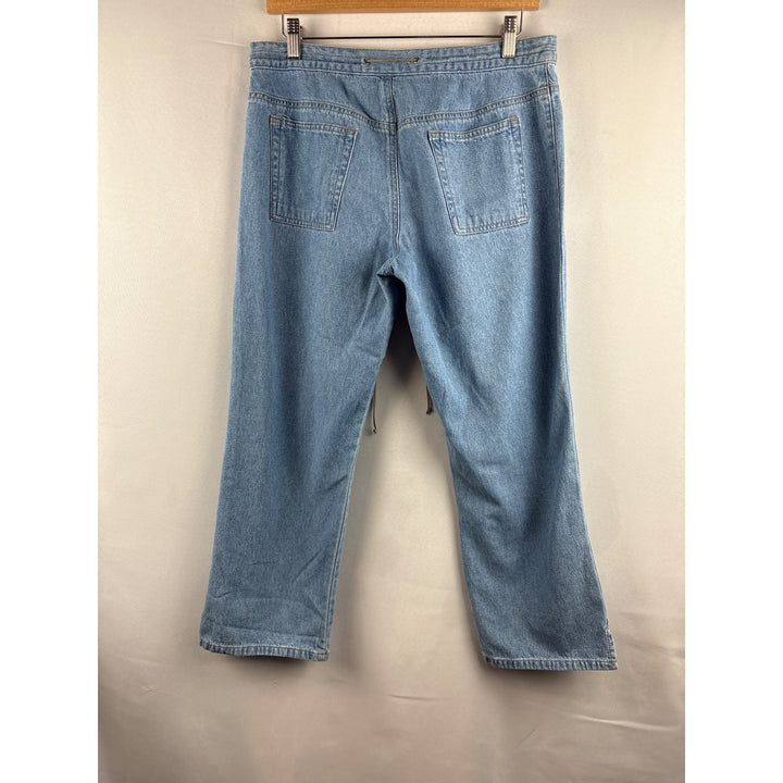 Womens GNW Light Blue Denim Pants Size 10 Cotton Drawstring Waist