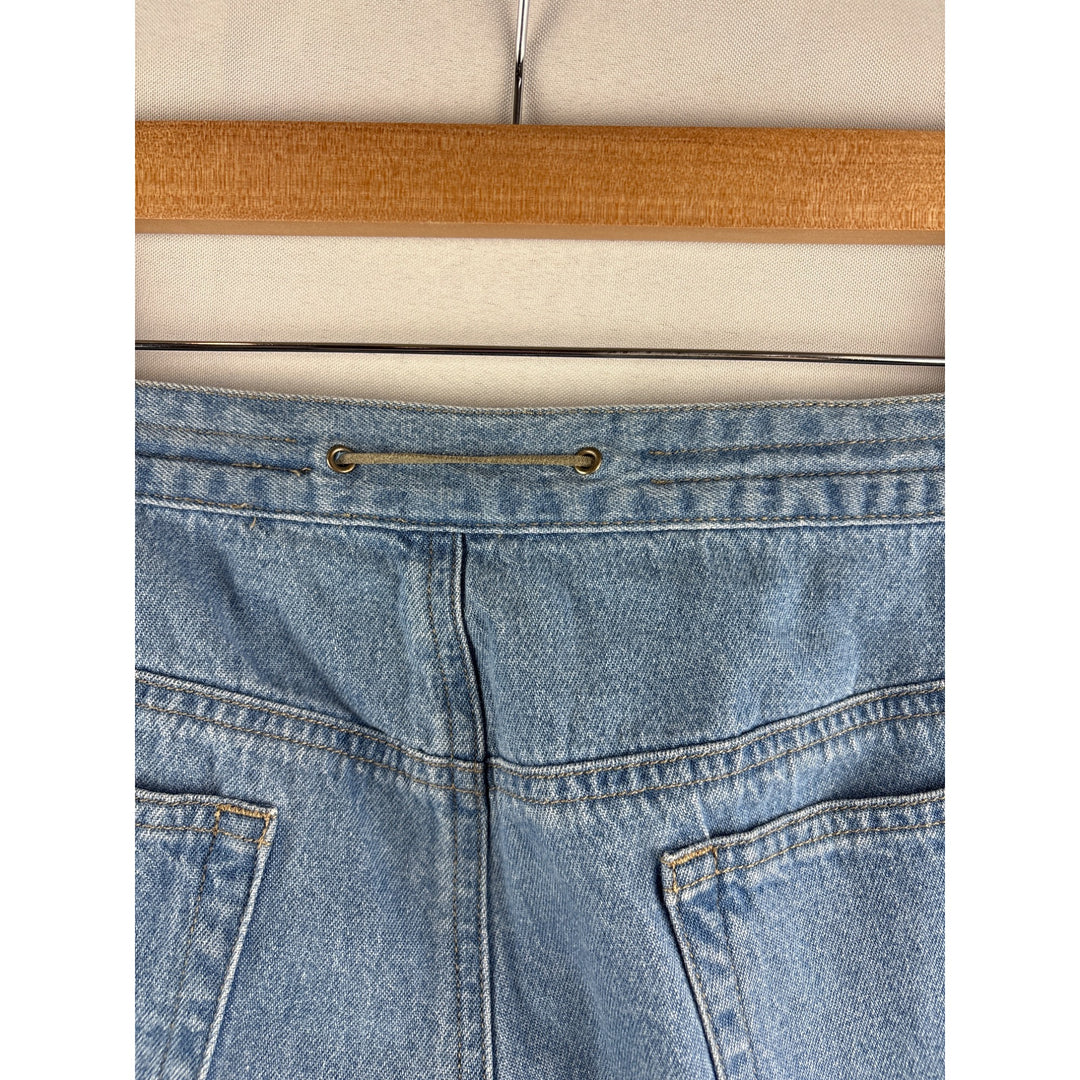 Womens GNW Light Blue Denim Pants Size 10 Cotton Drawstring Waist