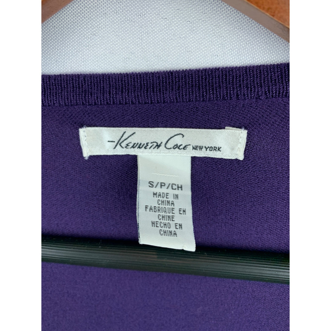 Kenneth Cole Womens Purple Button-Front Cardigan Sweater S