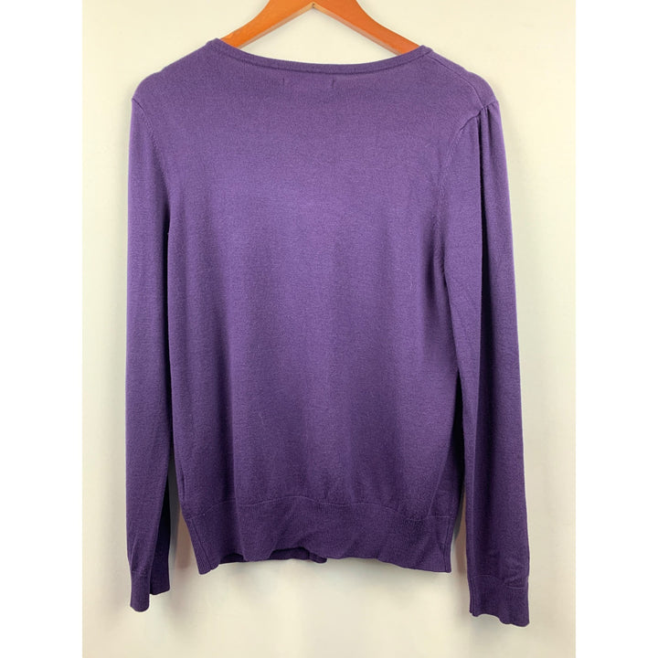 Kenneth Cole Womens Purple Button-Front Cardigan Sweater S