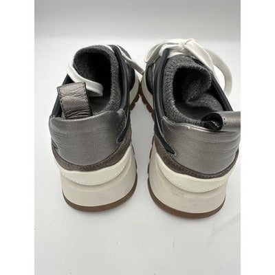Brunello Cucinelli Dark Gray Runners w/monili and leather detail Size 35