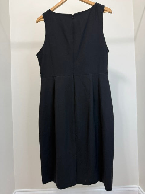 J.Crew 365 Sleeveless Black Faux‑Wrap Crepe Dress Sz14