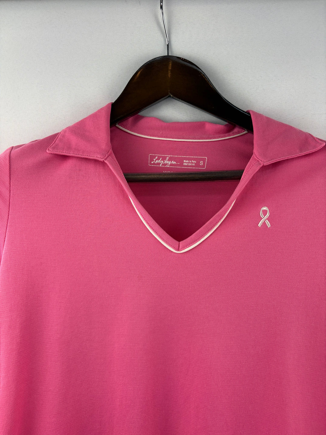 Women’s Lady Hagen Small Pink Breast Cancer Awareness Polo