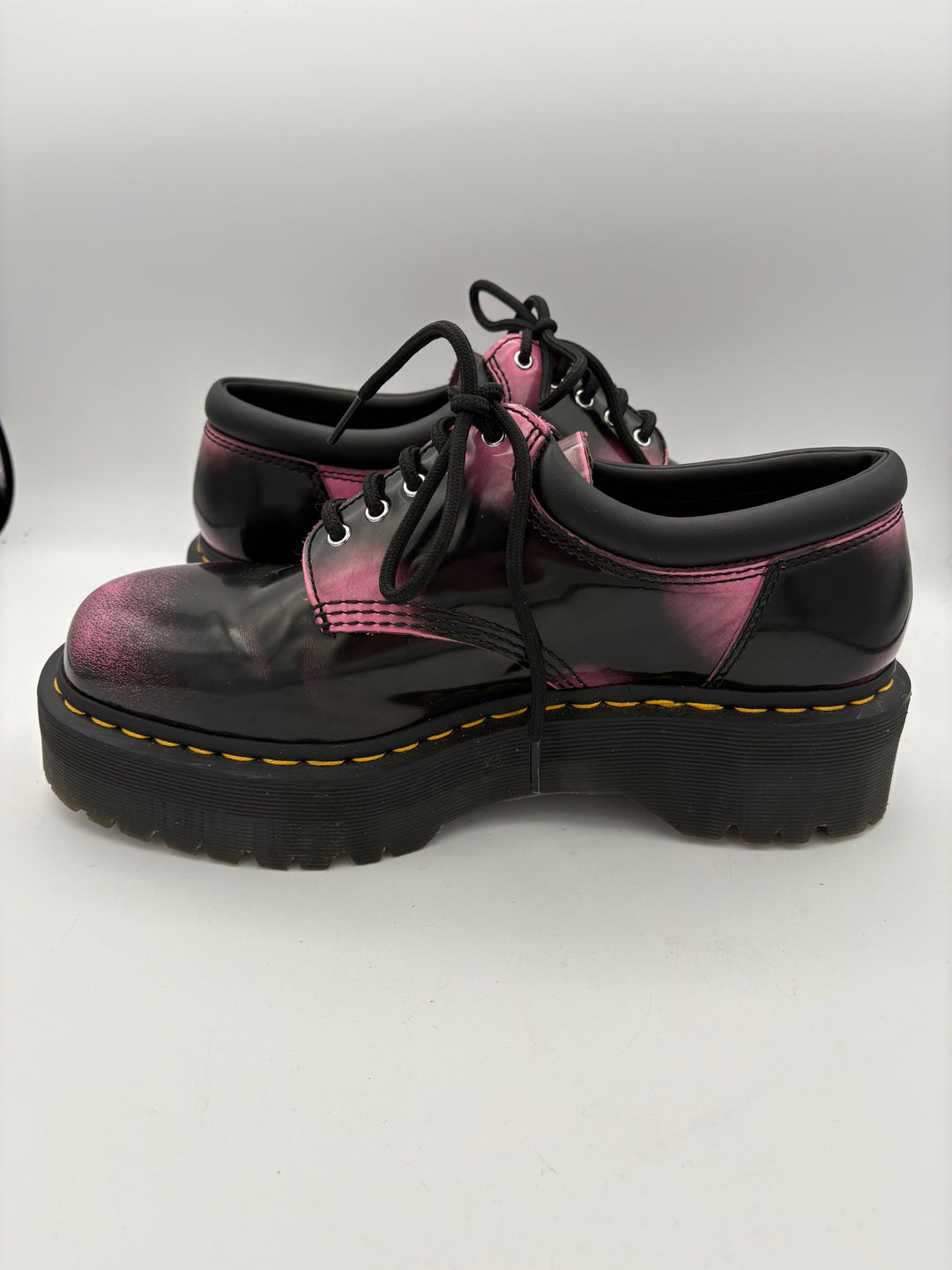 Women’s Dr. Martens Size 10 Black & Pink Oxford Platforms