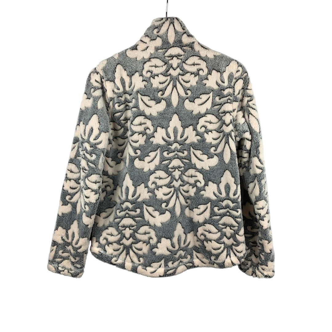 Jason Maxwell Womens Fleece Jacket PL Cozy Floral Pattern Polyester