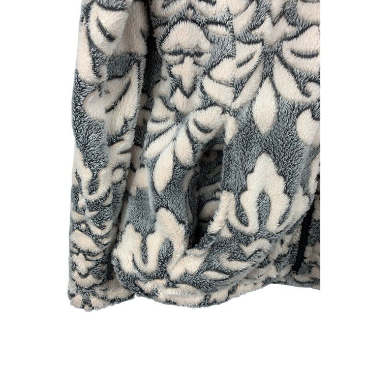 Jason Maxwell Womens Fleece Jacket PL Cozy Floral Pattern Polyester