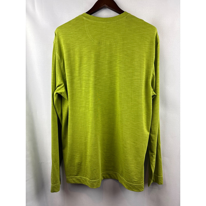 Men’s Cutter & Buck Large Green Long Sleeve V-Neck Shirt