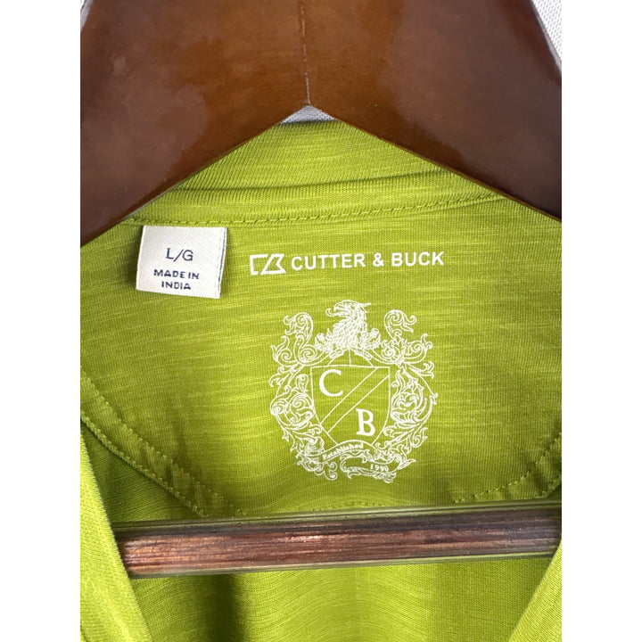 Men’s Cutter & Buck Large Green Long Sleeve V-Neck Shirt