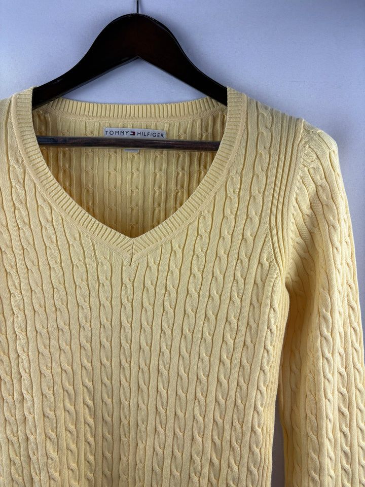Women’s Tommy Hilfiger Medium Butter Yellow V-Neck Sweater
