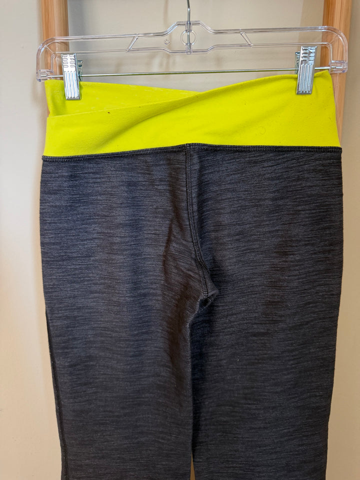 Lululemon Astro Pants Black Heathered Gray Neon Yellow Flare