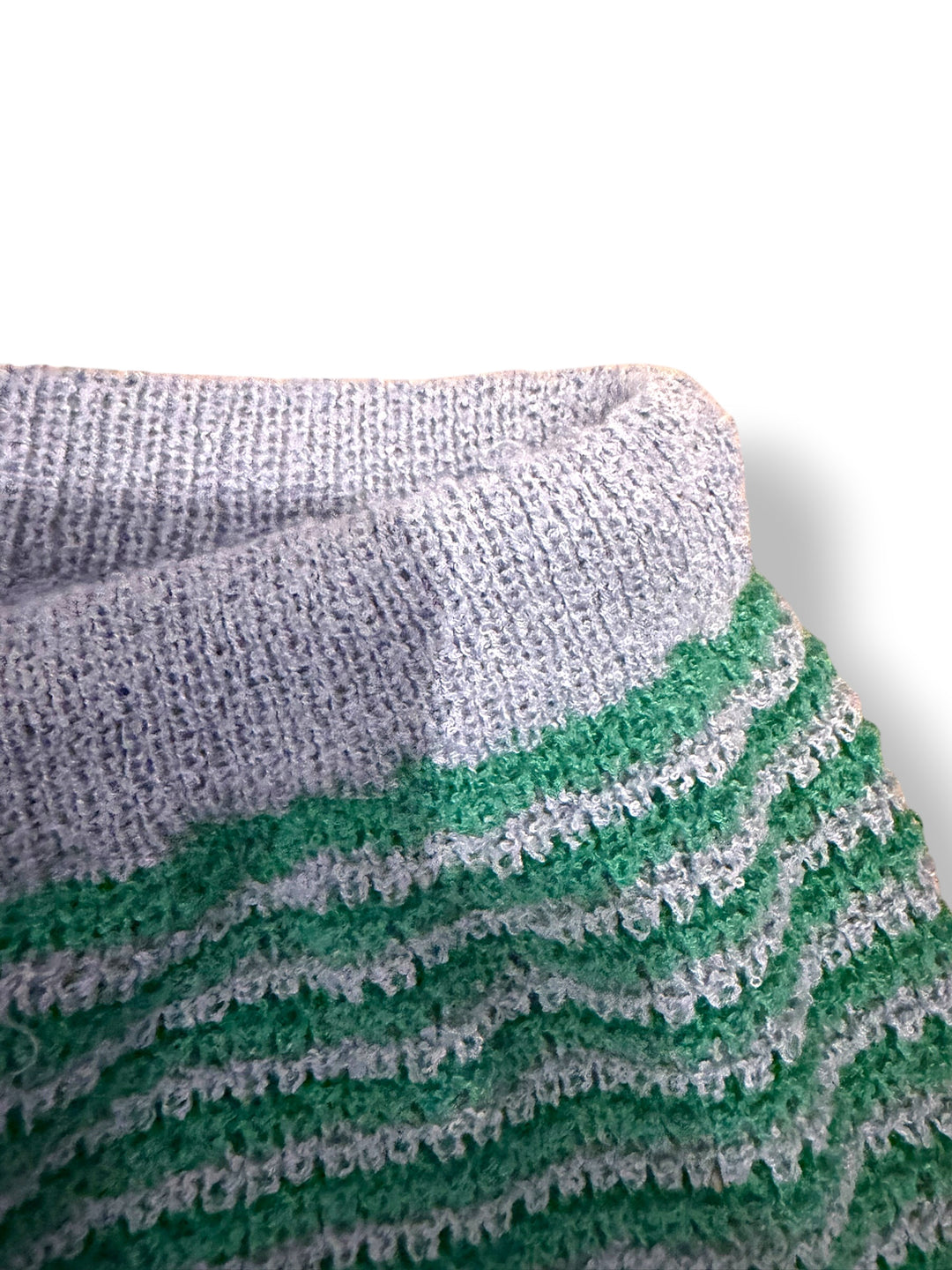 Zara Green Gray Striped Knit Drawstring Shorts Size Large Lounge Coastal