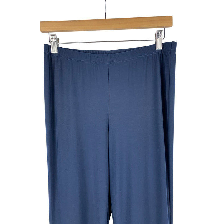 Slinky Brand Womens Navy Ruffle Hem Pants Size M