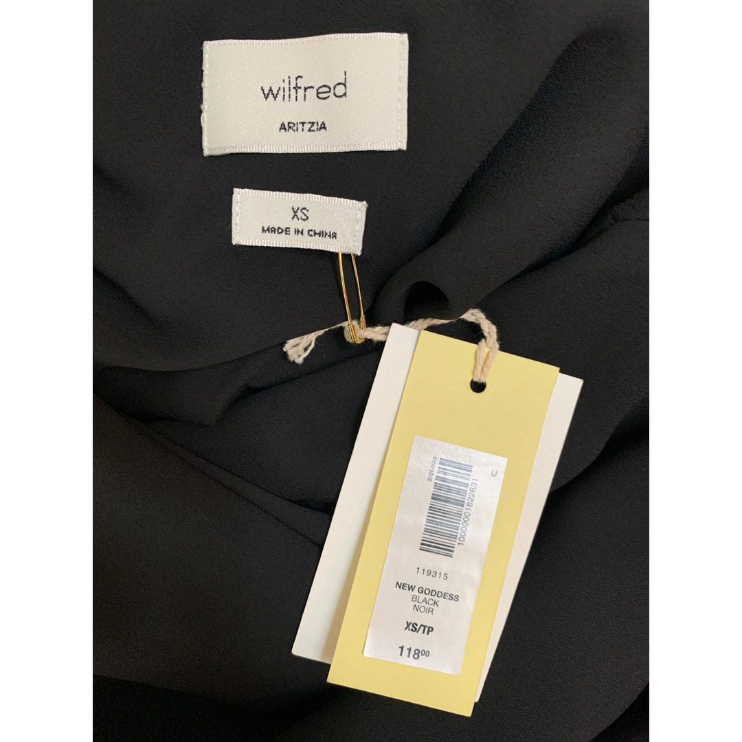 Wilfred Aritzia New Goddess Black Dress XS