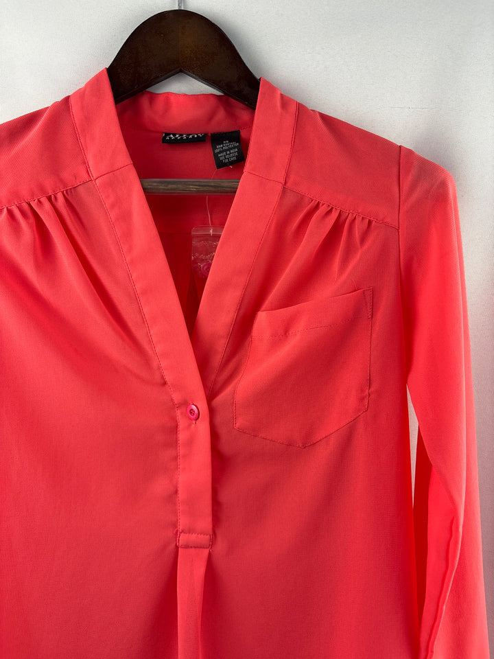 Women’s Alloy Apparel XS Bright Salmon Long Sleeve Blouse
