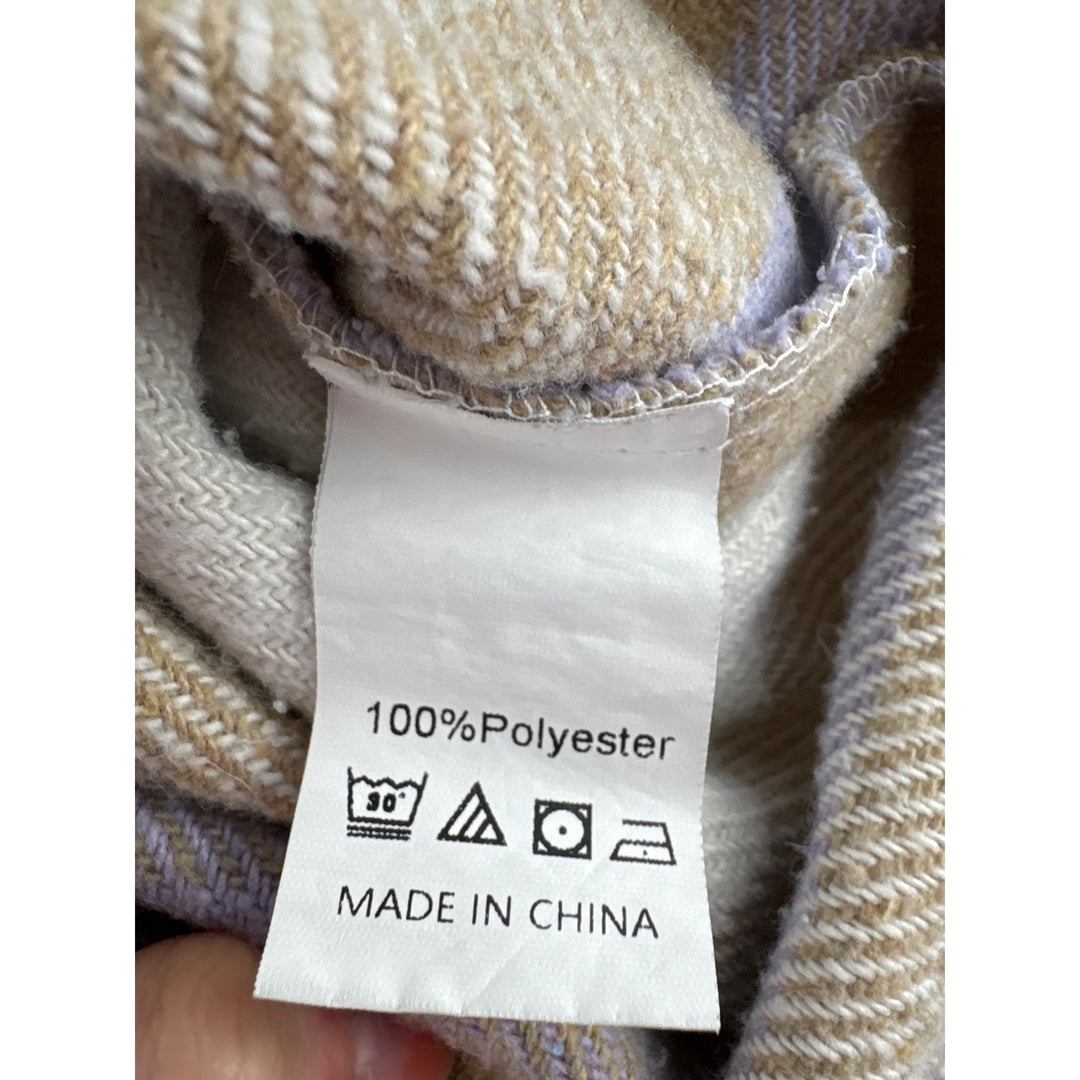 Plaid ePretty Chicago Womens Shacket S Beige & Lavender Polyester