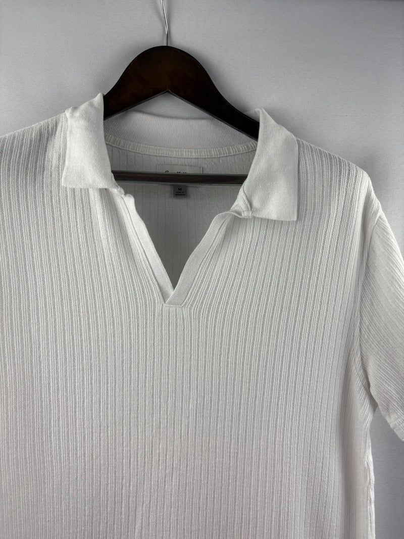 Men’s Goodfellow Medium White Ribbed Short Sleeve Shirt