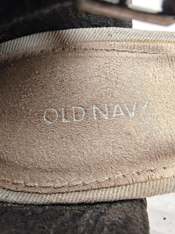 Womens Old Navy Wedge Sandals Black Tan Size 7