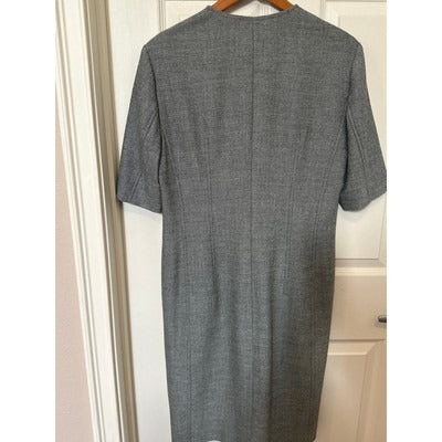 Women’s Hugo Boss Short Sleeve Full Zip Dress Gray Pinpoint Size 10