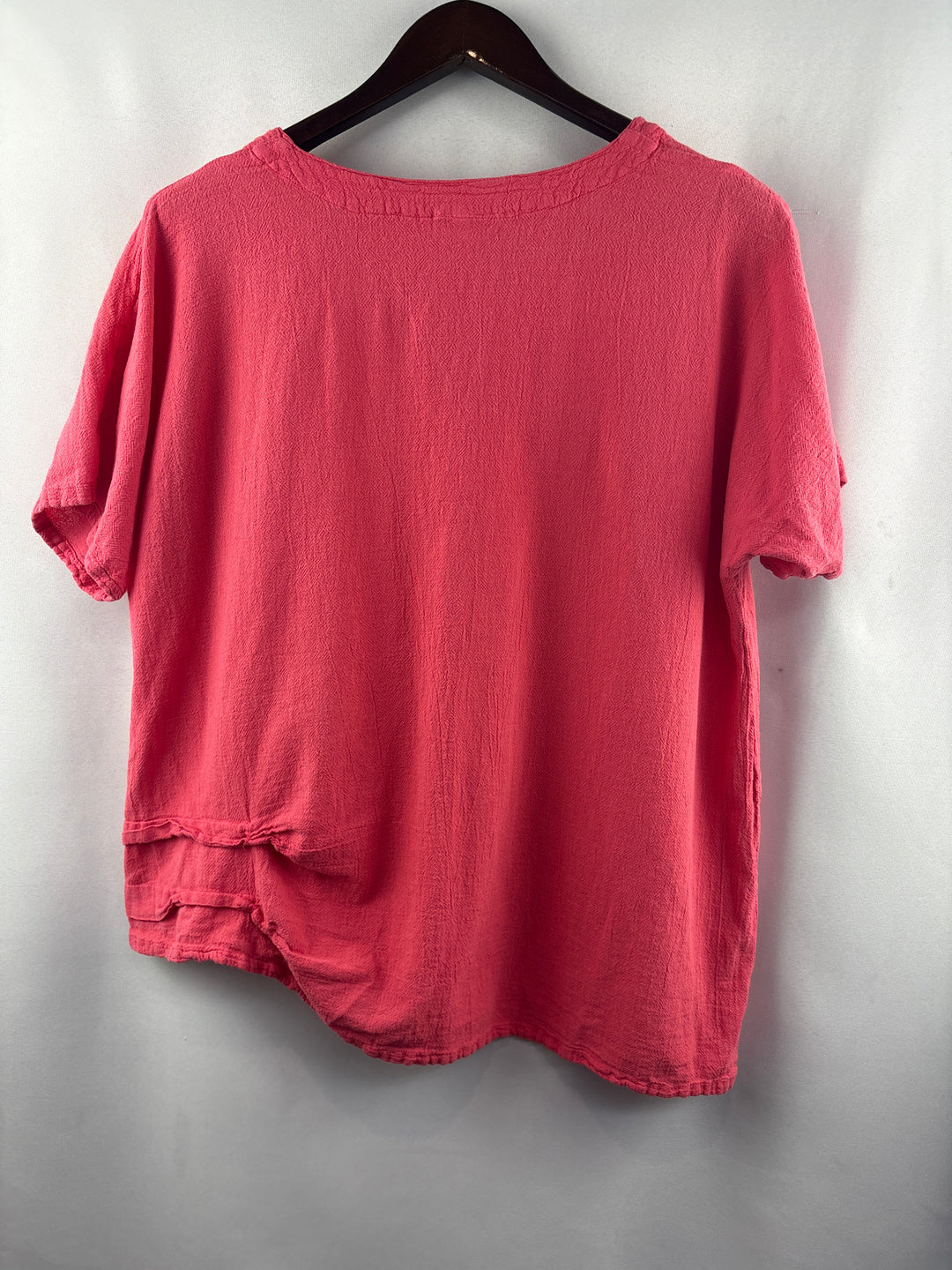 Women’s Oh My Gauze! XL Bright Salmon Short Sleeve Blouse