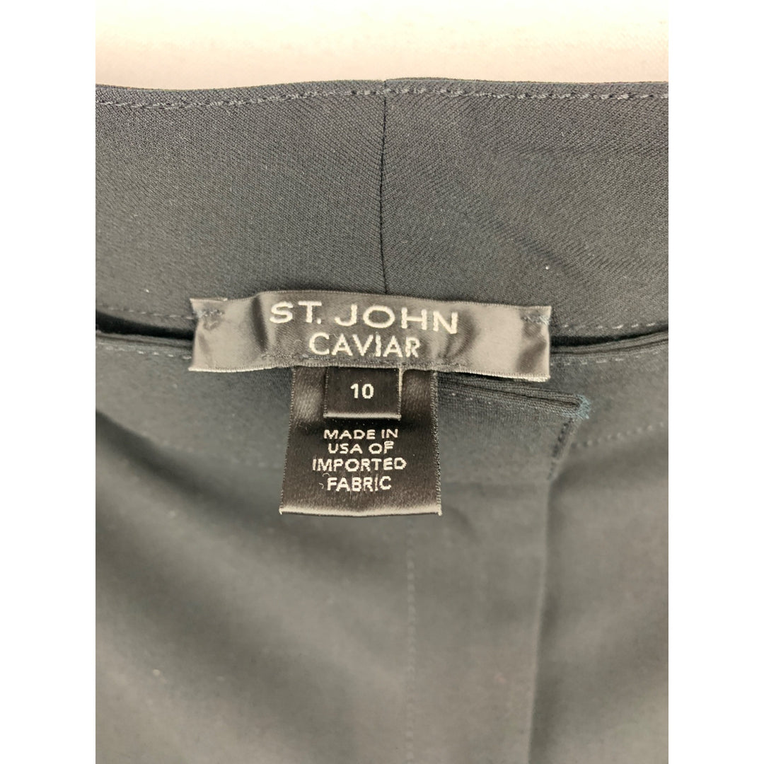 St. John Caviar Womens Black Pants Size 10