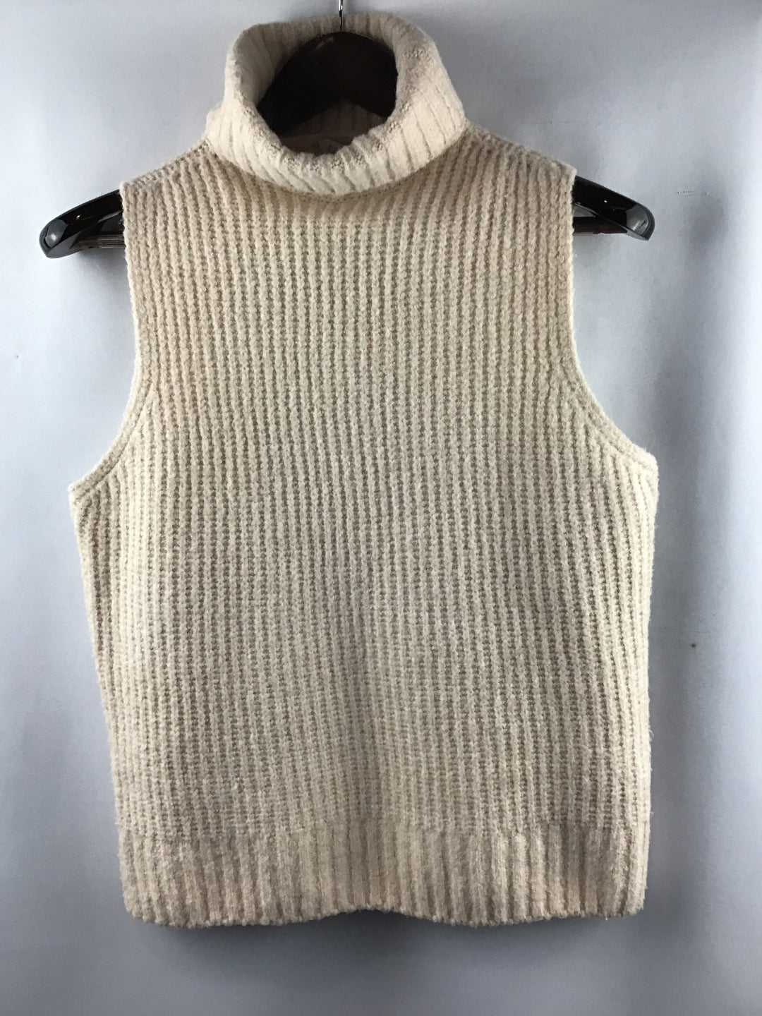 Women’s WAYF Sleeveless Cowl Neck Ribbed Sweater in Oatmeal Size S