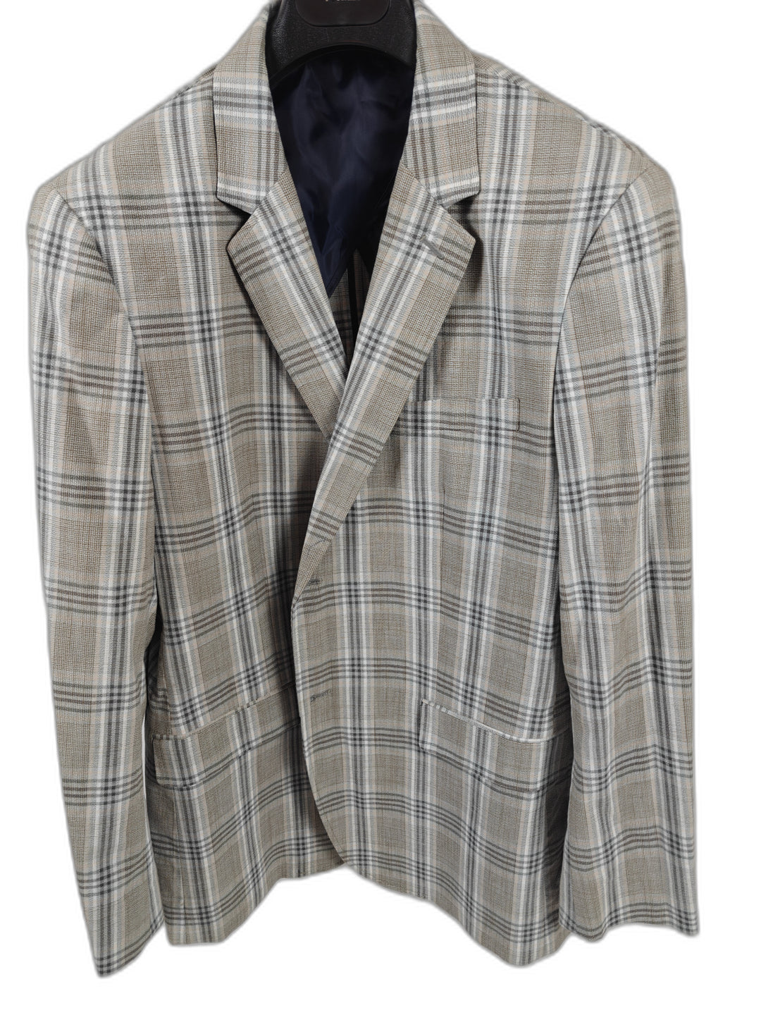 Men’s Tasso Elba Blazer Tan Plaid XL