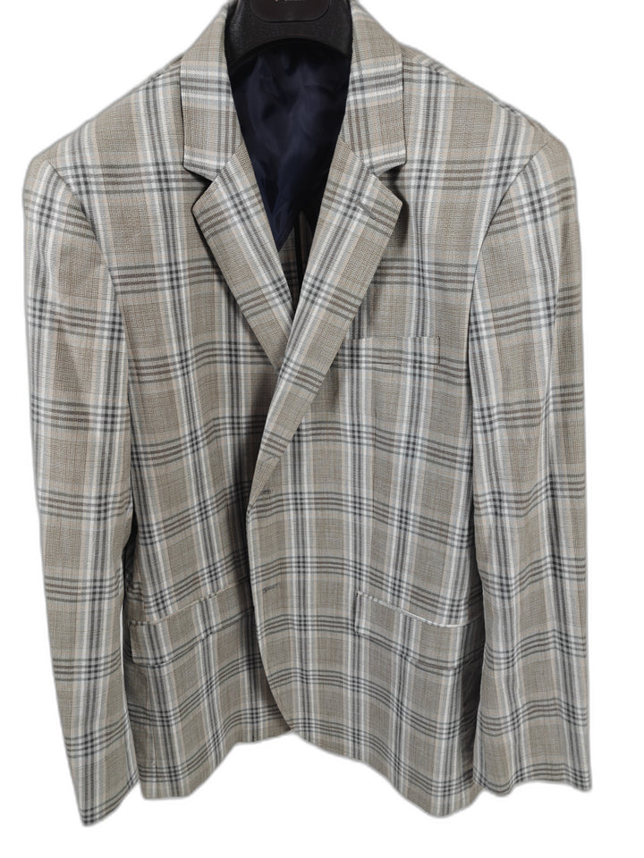 Men’s Tasso Elba Blazer Tan Plaid XL