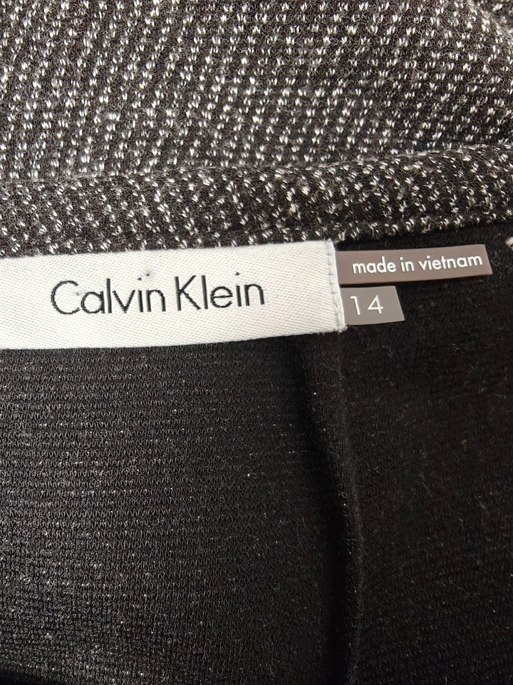Womens Calvin Klein Pencil Skirt Black Gray Size 14
