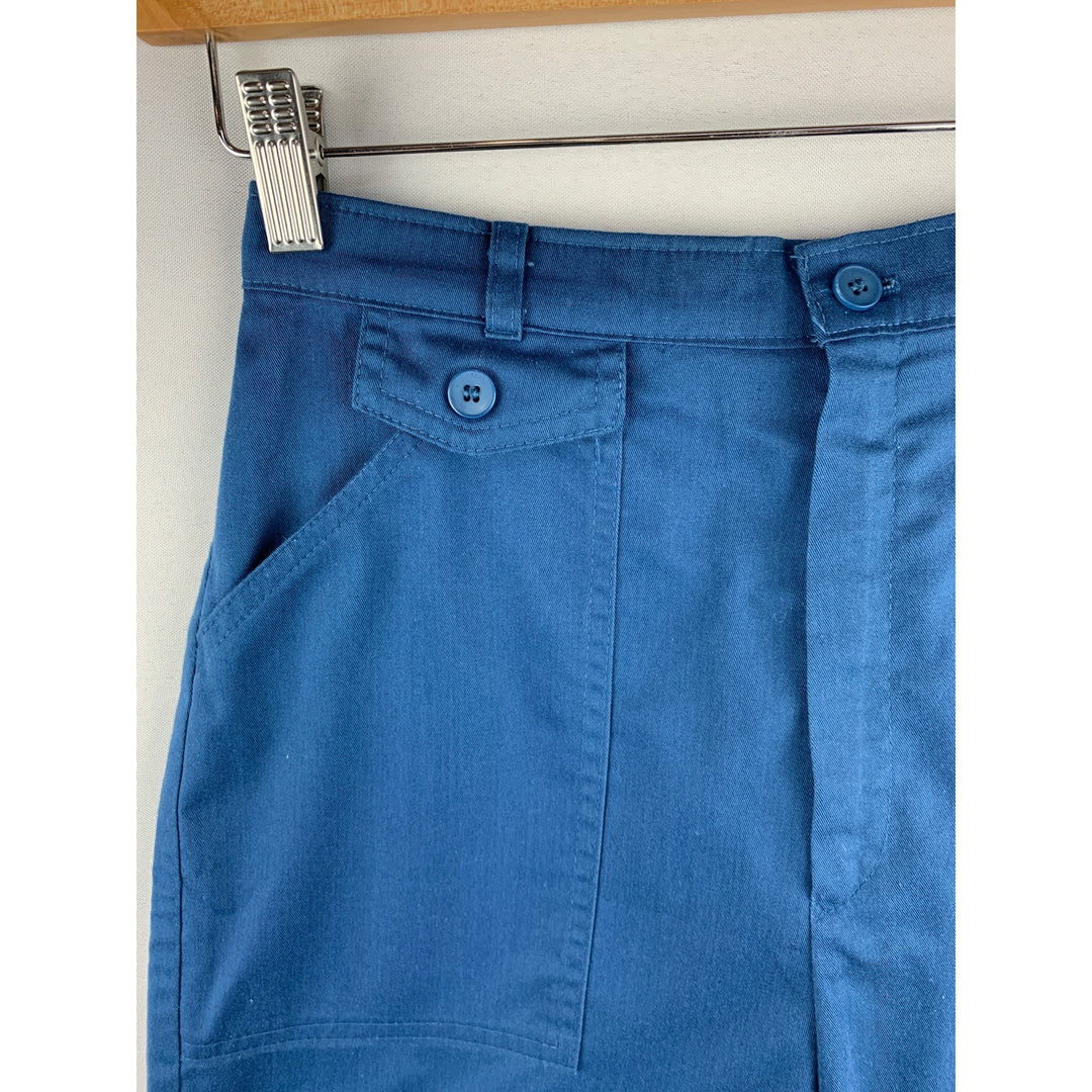 Janzen Womens Blue High-Waisted Shorts Size 8