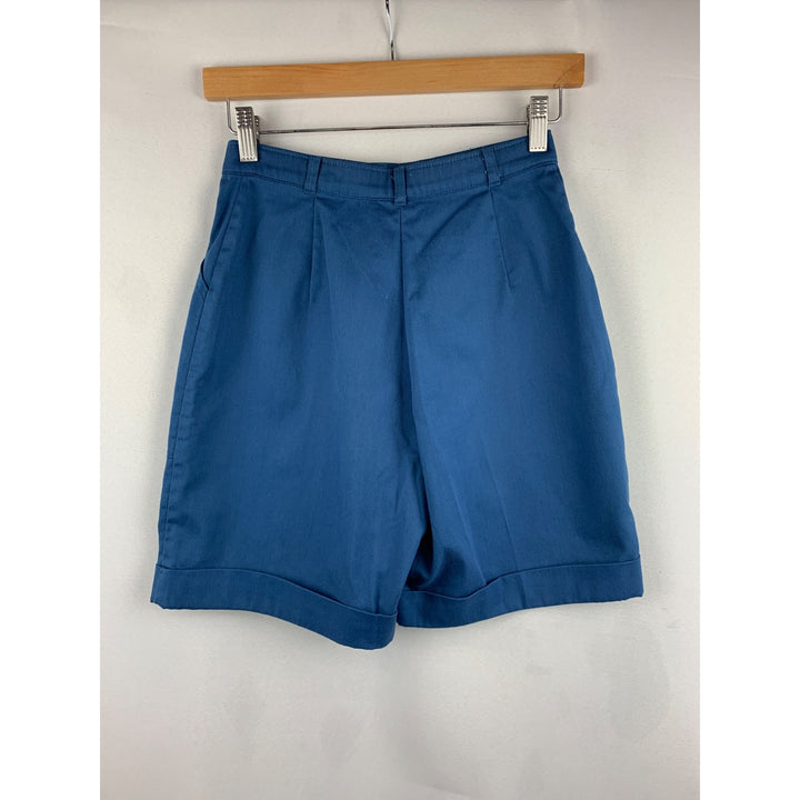 Janzen Womens Blue High-Waisted Shorts Size 8