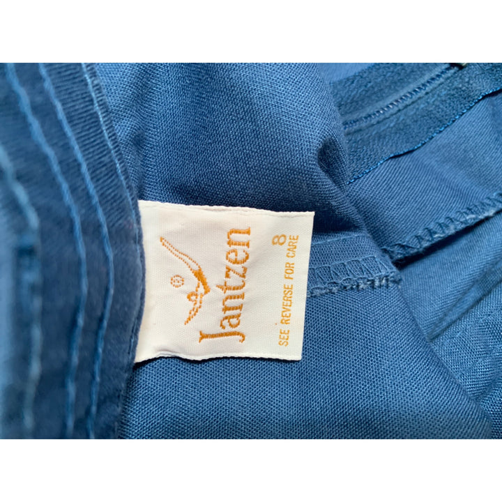 Janzen Womens Blue High-Waisted Shorts Size 8