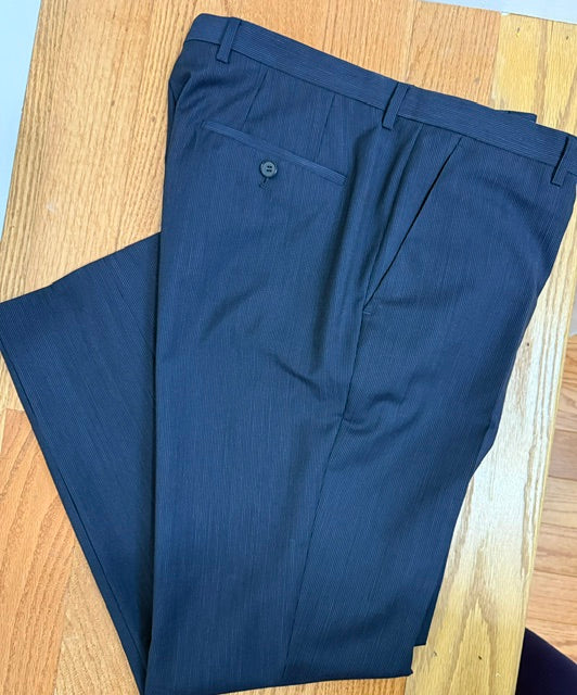 Hugo Boss Dark Blue Pinstripe Dress Slacks – Size 34R, Inseam 29