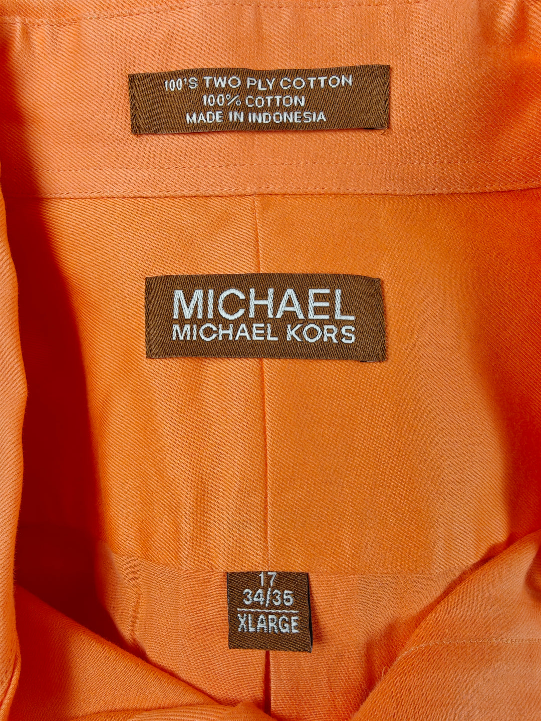 Men’s Michael Kors Dress Shirt Orange XL 17 34/35