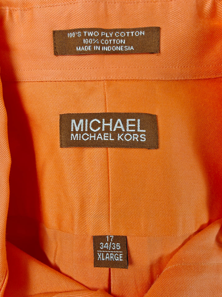 Men’s Michael Kors Dress Shirt Orange XL 17 34/35